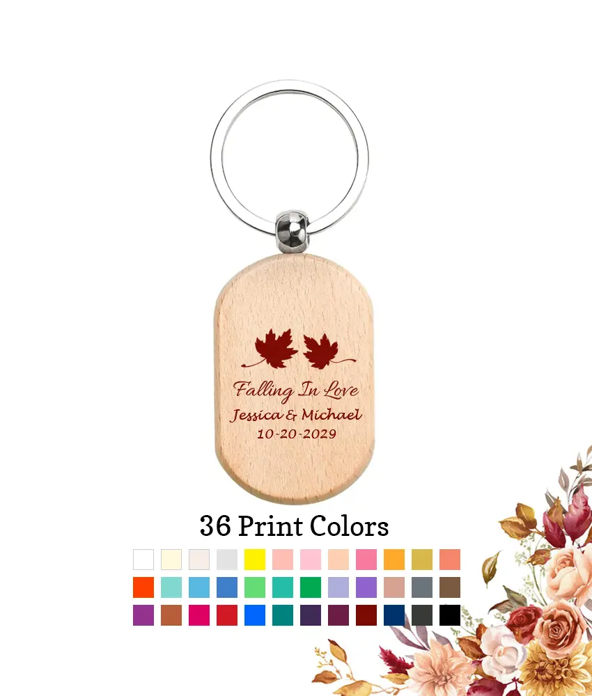 Fall Wedding Wooden Keychains Fall Leaves Fall Wedding Wooden Keychains Fall Leaves