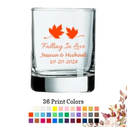 fall leaves wedding favors votive shot glass